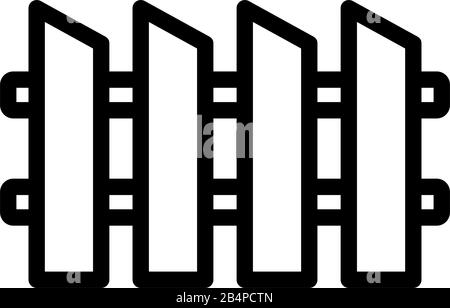 Symbolvektor für Holzzaun. Isolierte Darstellung des Kontursymbols Stock Vektor