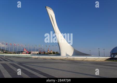 Russland, Sotschi, Oktober 2019: Park einer der Hauptschauplätze der Olympischen Winterspiele 2014. Stockfoto