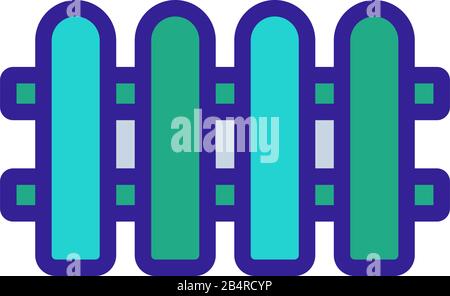 Symbolvektor für Holzzaun. Isolierte Darstellung des Kontursymbols Stock Vektor