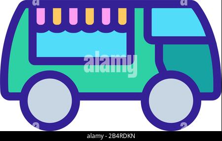 Icon-Vektor für Lebensmittelfahrzeug. Isolierte Darstellung des Kontursymbols Stock Vektor