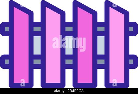 Symbolvektor für Holzzaun. Isolierte Darstellung des Kontursymbols Stock Vektor