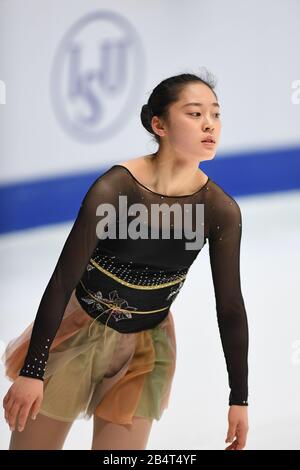 Tallinn, Estland. März 2020. Tomoe KAWABATA aus Japan, während Der "Ladies Free Practice" bei den ISU World Junior Figure Skating Championats 2020 in der Tondiraba-Eishalle, am 07. März 2020 in Tallinn, Estland. Kredit: Aflo Co. Ltd./Alamy Live News Stockfoto