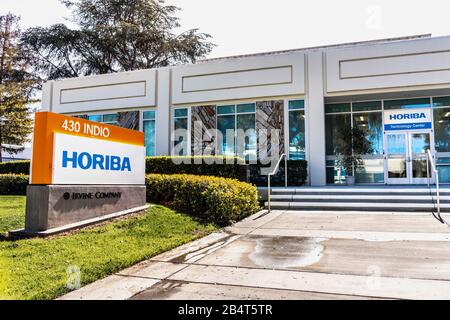 Februar 2020 Sunnyvale/CA/USA - Horiba Instruments (Teil der Horiba Group) Zentrale im Silicon Valley; Horiba Ltd. Ist ein japanischer Hersteller o Stockfoto