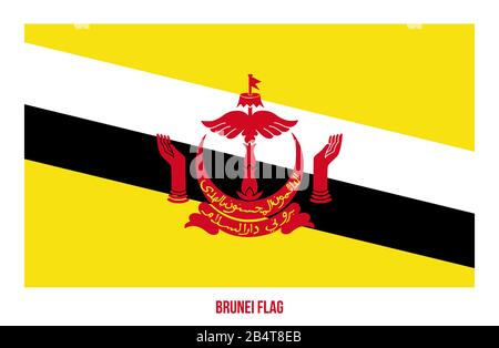 Brunei Flag Vector Illustration auf weißem Hintergrund. Nationalflaggen Brunei. Stockfoto