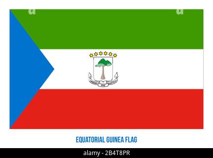 Äquatorial-Guinea Flag Vector Illustration on White Background. Äquatorial-Guinea-Nationalflaggen. Stockfoto