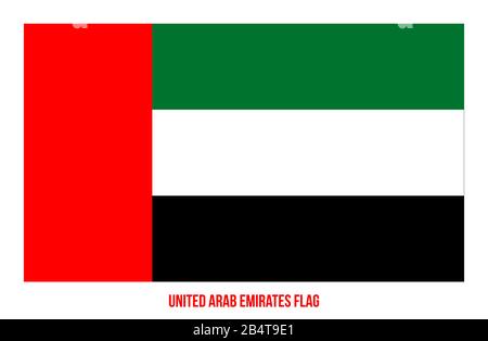 Vektor-Illustration der Flagge der Vereinigten Arabischen Emirate auf weißem Hintergrund. Nationalflaggen Der Vereinigten Arabischen Emirate. Stockfoto