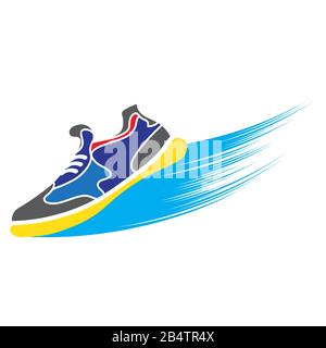 Silhouette von Ranning Shoes Isoliert auf weißem Hintergrund Stock Vektor