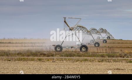 Centre Pivot Bewässerungssystem in Valfarte, Aragon, Spanien Stockfoto