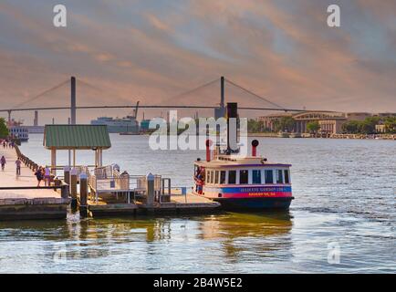 Juliette Gordon Low Ferry in Savannah Georgia Stockfoto
