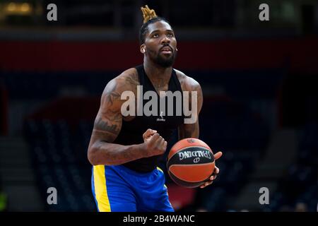 Belgrad, Serbien. März 2020. Jalen Reynolds von Maccabi Fox Tel Aviv schwärmt. Kredit: Nikola Krstic/Alamy Live News Stockfoto