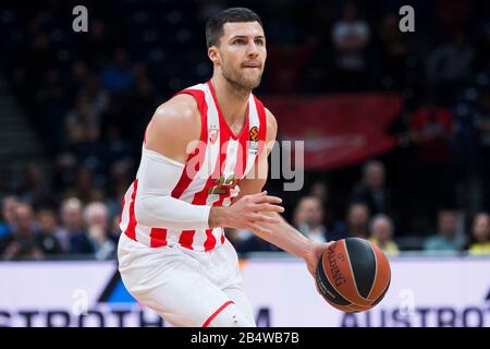 Belgrad, Serbien. März 2020. Billy Baron von Crvena Zvezda mts Belgrad kommt voran. Kredit: Nikola Krstic/Alamy Live News Stockfoto