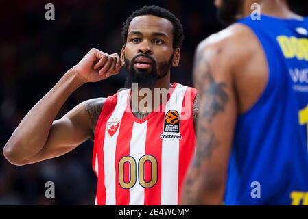 Belgrad, Serbien. März 2020. Kevin Punter von Crvena Zvezda mts Belgrader Gesten. Kredit: Nikola Krstic/Alamy Live News Stockfoto