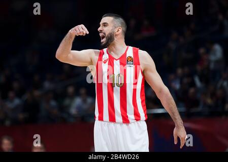 Belgrad, Serbien. März 2020. Branko Lazic von Crvena Zvezda mts Belgrad reagiert. Kredit: Nikola Krstic/Alamy Live News Stockfoto