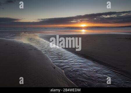 Aberavon Beach Sonnenuntergang Stockfoto