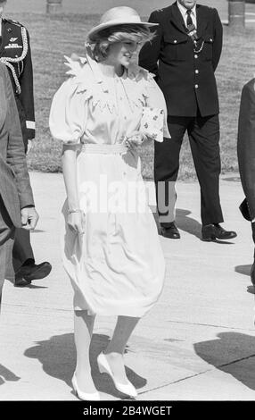 Der Prinz und die Prinzessin von Wales verließen im Juni 1983 den Londoner Flughafen Heathrow in Richtung Kanada. Stockfoto