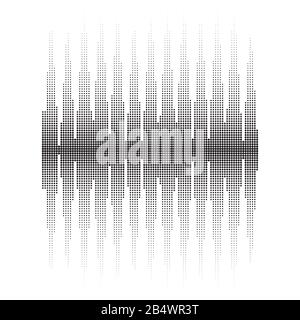 Halbton-Sound-Wave-Muster. Bildschirm des Equalizers. Diagramm "Musikalische Vibration". Funkwellenamplitude. Stockfoto