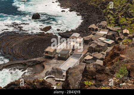 Pozo de Las Calcosas Fischerdorf, El Hierro, Kanarische Inseln, Spanien Stockfoto
