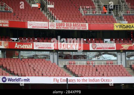 London, Großbritannien. März 2020. Eine allgemeine Bodenansicht während des Premier-League-Spiels zwischen Arsenal und West Ham United im Emirates Stadium am 7. März 2020 in London, England. (Foto von Mick Kearns/phcimages.com) Credit: PHC Images/Alamy Live News Stockfoto