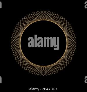 Dekorativer runder Goldrahmen für Design. Elegantes Designelement für Logos, Web und Illustrationen. Vektorgrafiken Stock Vektor