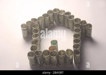 Home Loan 500 Rupien indische Währung.200.50 Stockfoto