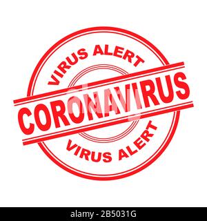 Coronavirus, Virus-Alert-Vektorlogo, rote Farbe Stock Vektor