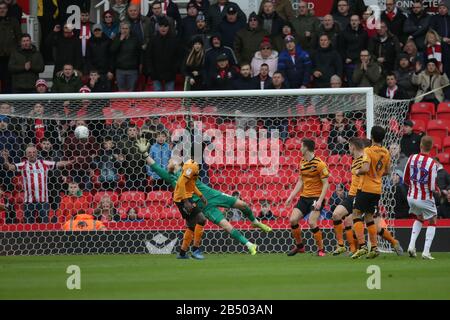 Stoke On Trent, Großbritannien. März 2020. Stoke City Mittelfeldspieler Sam Clucas (22) erzielt beim EFL Sky Bet Championship Match zwischen Stoke City und Hull City im BET365 Stadium, Stoke-on-Trent, England am 7. März 2020 das dritte Tor von Stoke City. Foto von Jurek Biegus. Nur redaktionelle Nutzung, Lizenz für kommerzielle Nutzung erforderlich. Keine Verwendung bei Wetten, Spielen oder einer einzelnen Club-/Liga-/Spielerpublikationen. Kredit: UK Sports Pics Ltd/Alamy Live News Stockfoto