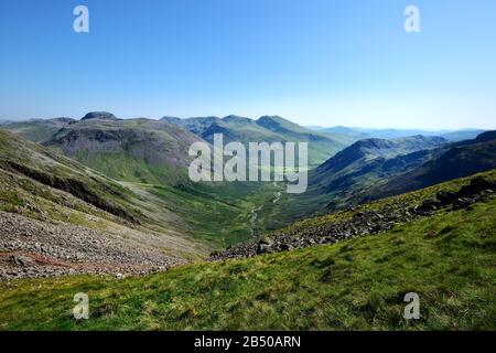 Blick vom Wind Gap auf das Mosedale Tal Stockfoto