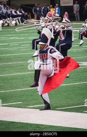 Die Honda Battle of the Bands bringt die besten HBCU-Marching Bands, Tanzteams und Drum Majors für eine Ausstellung im Georgia Dome in Atlanta. Stockfoto