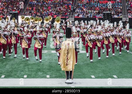 Die Honda Battle of the Bands bringt die besten HBCU-Marching Bands, Tanzteams und Drum Majors für eine Ausstellung im Georgia Dome in Atlanta. Stockfoto