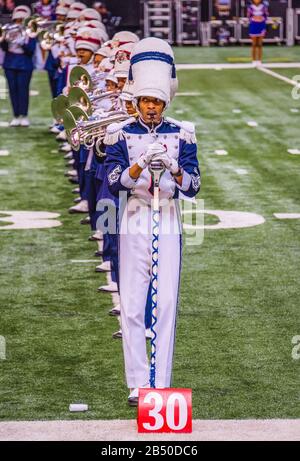 Die Honda Battle of the Bands bringt die besten HBCU-Marching Bands, Tanzteams und Drum Majors für eine Ausstellung im Georgia Dome in Atlanta. Stockfoto