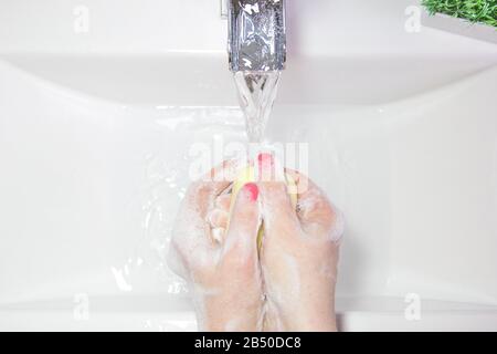 Waschen Sie Ihre Hände Stockfoto