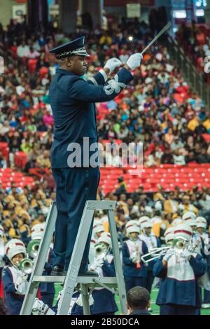 Die Honda Battle of the Bands bringt die besten HBCU-Marching Bands, Tanzteams und Drum Majors für eine Ausstellung im Georgia Dome in Atlanta. Stockfoto