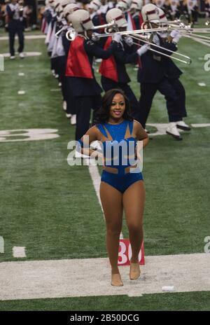 Die Honda Battle of the Bands bringt die besten HBCU-Marching Bands, Tanzteams und Drum Majors für eine Ausstellung im Georgia Dome in Atlanta. Stockfoto