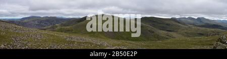 Panoramaaussicht vom Ennerdale Fells zum Scafell Pike Stockfoto