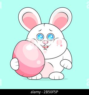 Kreativer Fröhlicher Osterhintergrund Mit Kaninchen Und Eiern Stock Vektor