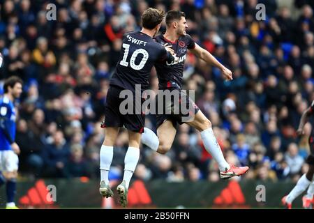 Birmingham, Großbritannien. März 2020. Matt Miazga von Reading feiert sein erstes Tor während des Sky Bet Championship Matches zwischen Birmingham City und Reading in St Andrews, Birmingham am Samstag, den 7. März 2020. (Kredit: Leila Coker / MI News) Foto darf nur für redaktionelle Zwecke in Zeitungen und/oder Zeitschriften verwendet werden, Lizenz für kommerzielle Nutzung erforderlich Credit: MI News & Sport /Alamy Live News Credit: MI News & Sport /Alamy Live News Stockfoto