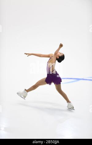 Tallinn, Estland. März 2020. Yi ZHU AUS CHINA, während Des "Ladies Free"-Programms bei den ISU World Junior Figure Skating Championats 2020 in der Tondiraba-Eishalle, am 07. März 2020 in Tallinn, Estland. Credit: Raniero Corbelletti/AFLO/Alamy Live News Stockfoto