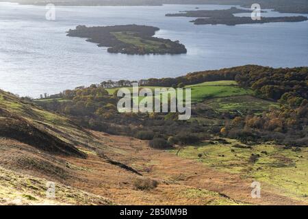 Blick vom Conic Hill in der Nähe von Loch Lomond, Schottland - Großbritannien Stockfoto