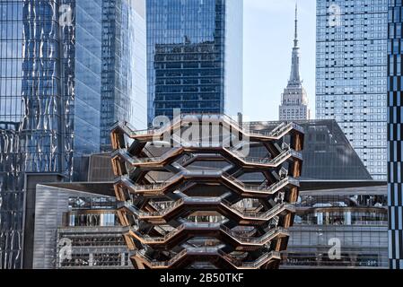 Schiff bei Hudson Yards, New York City Stockfoto