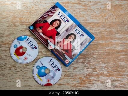 Erste Serie auf Blu-ray der Satire Veep Stockfoto