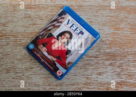 Erste Serie auf Blu-ray der Satire Veep Stockfoto