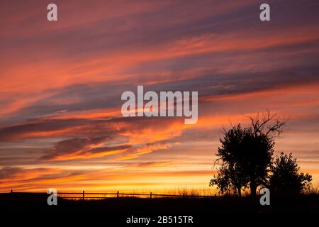 SD00330-00...SOUTH DAKOTA - Sonnenaufgang an den Yellow Mounds Overlook an der Badlands Loop Road im Badlands National Park. Stockfoto