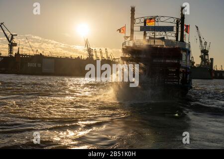 Berühmter stern aus louisiana auf der Brücke 10, Kai von hamburg, Hafen, deutschland Stockfoto