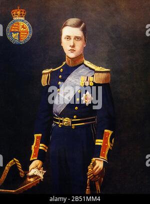 Farbporträt von Edward VIII. Aus Großbritannien. Edward Albert Christian George Andrew Patrick David, bekannt als Herzog von Windsor Stockfoto
