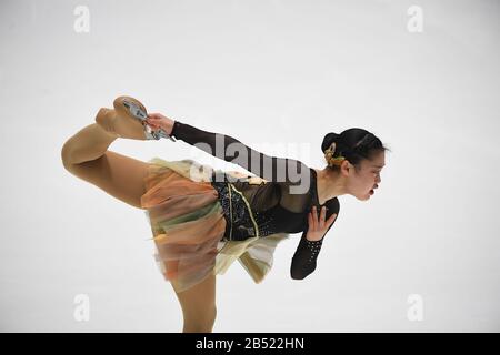 Tomoe KAWABATA aus Japan, während Des Ladies Free Programms bei den ISU World Junior Figure Skating Championats 2020 in der Tondiraba-Eishalle, am 07. März 2020 in Tallinn, Estland. Credit: Raniero Corbelletti/AFLO/Alamy Live News Stockfoto