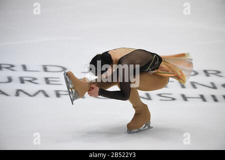 Tomoe KAWABATA aus Japan, während Des Ladies Free Programms bei den ISU World Junior Figure Skating Championats 2020 in der Tondiraba-Eishalle, am 07. März 2020 in Tallinn, Estland. Credit: Raniero Corbelletti/AFLO/Alamy Live News Stockfoto