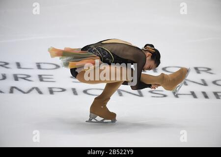 Tomoe KAWABATA aus Japan, während Des Ladies Free Programms bei den ISU World Junior Figure Skating Championats 2020 in der Tondiraba-Eishalle, am 07. März 2020 in Tallinn, Estland. Credit: Raniero Corbelletti/AFLO/Alamy Live News Stockfoto