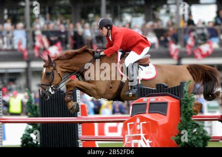 CSIO Masters Spruce Meadows, 2004, CN International, Cayetano Martinez (ESP) mit Delon VA Stockfoto