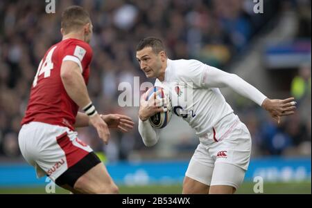 London, Großbritannien. März 2020. Rugby Union Guinness Six Nations Championship, England V Wales, Twickenham, 2020, 07/03/2020 Jonny May of England Credit: Paul Harding/Alamy Live News Stockfoto