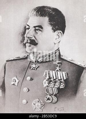 Porträt von Joseph Stalin. 1950er Jahre. Stockfoto